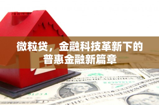 曲江微粒贷，金融科技革新下的普惠金融新篇章