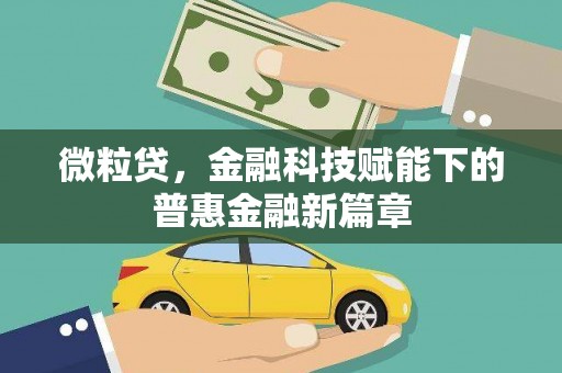 曲江微粒贷，金融科技赋能下的普惠金融新篇章