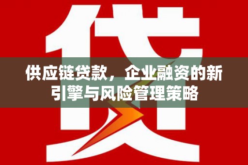 曲江供应链贷款，企业融资的新引擎与风险管理策略