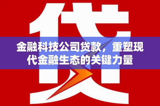 曲江金融科技公司贷款，重塑现代金融生态的关键力量